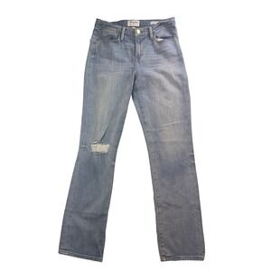 FRAME Denim Le High Straight‎ Leg Jeans Size 26 Distressed Light Wash Jeffrey